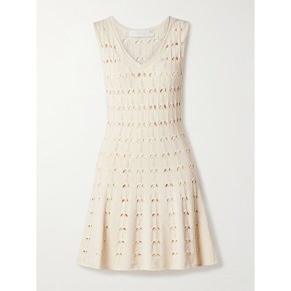 Zimmermann Rhiannon Pointelle Cream Sweater Dress Size 2 / US 8 NWT $750 - Picture 3 of 11